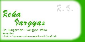 reka vargyas business card